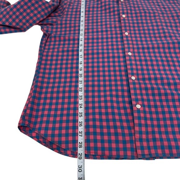 Bonobos Mens Slim Fit Navy/Pink Checkered Button Down Shirt  XL Business Casual - Picture 6 of 10